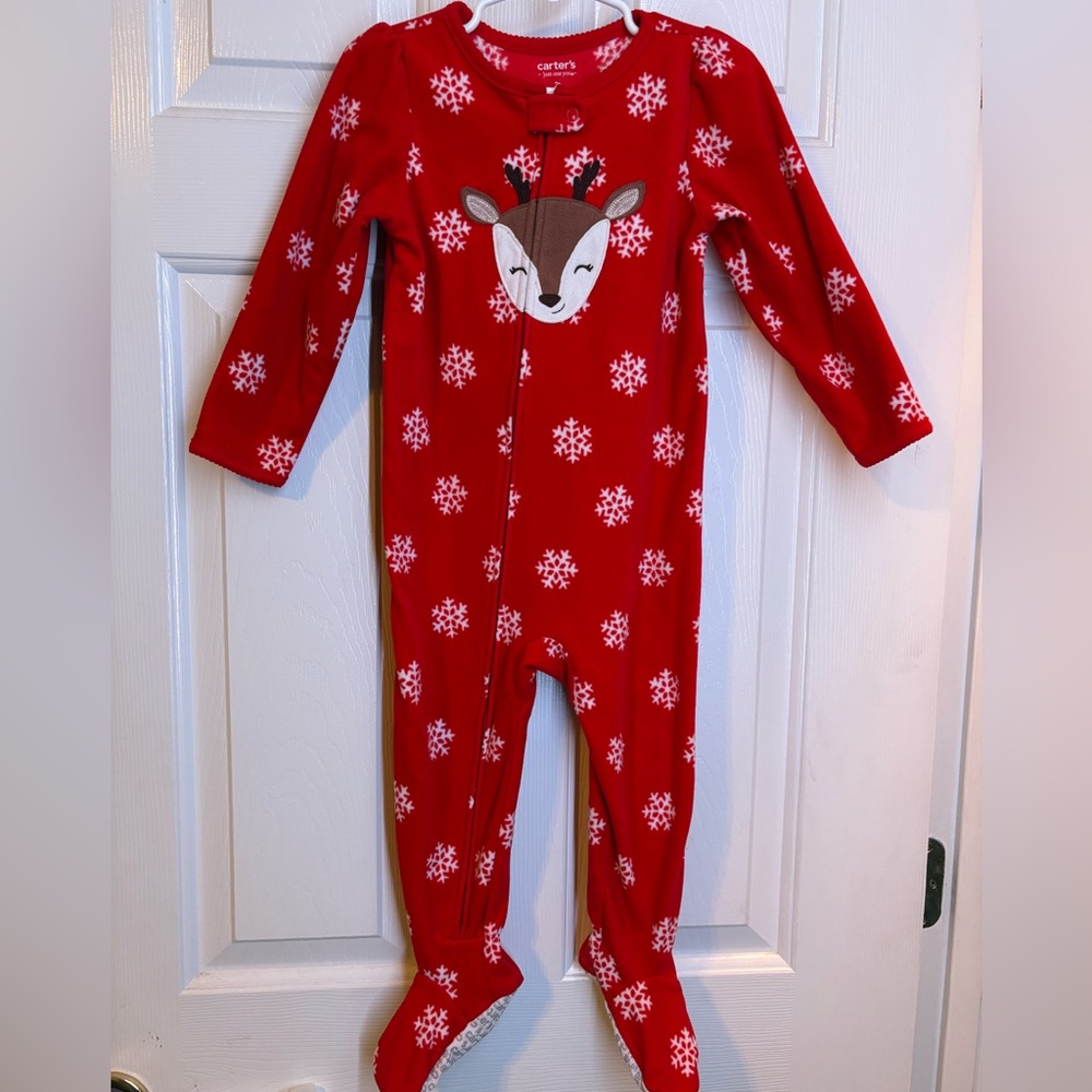 Carter's Festive Red Sweater with Snowflakes